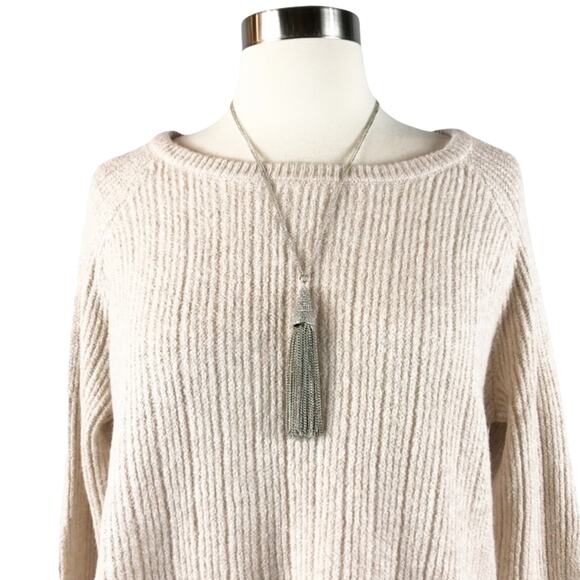BB DAKOTA REVOLVE Ribbed Sweater Underneath it all Pullover Crew Neck Large NWT - Picture 9 of 11